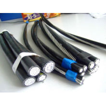 ABC-Kabel ASTM Standard pvc / pe / xlpe beschichteter Aluminiumdraht 2 Adern 3 Adern 4 Adern abc-Kabel mit freiem AAC AAAC ACSR-Leiter